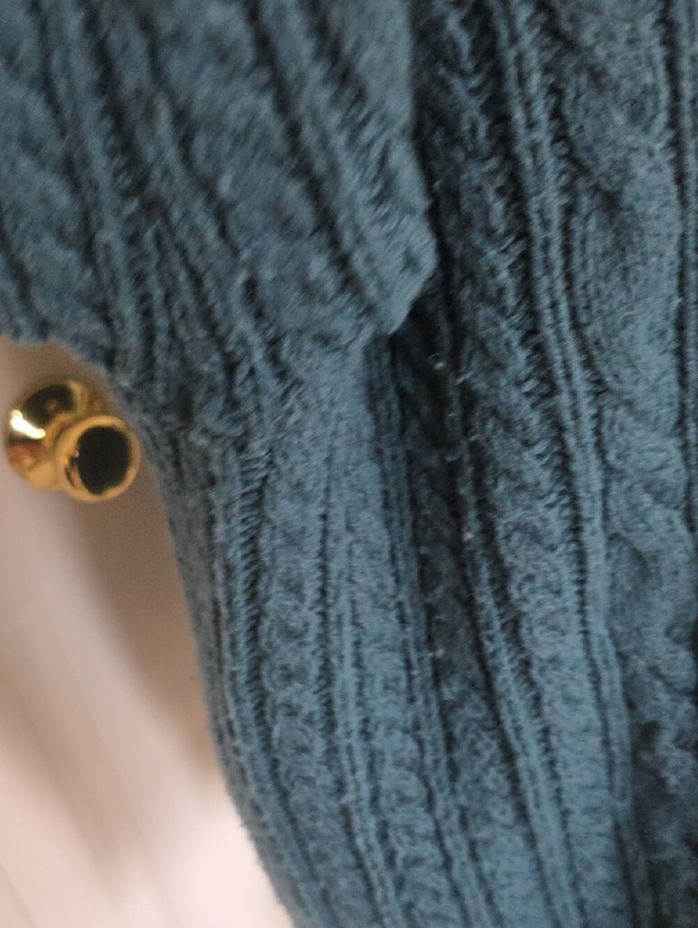 Duluth Trading Co Teal Cable Knit Button-Up Wool/cashmere Cardigan XL - Picture 6 of 9